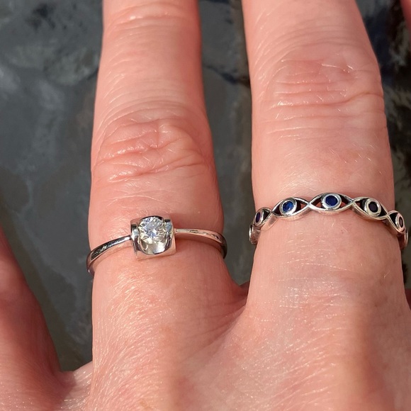 18kt White Gold Diamond tensor Ring 5.5 size - Picture 6 of 14